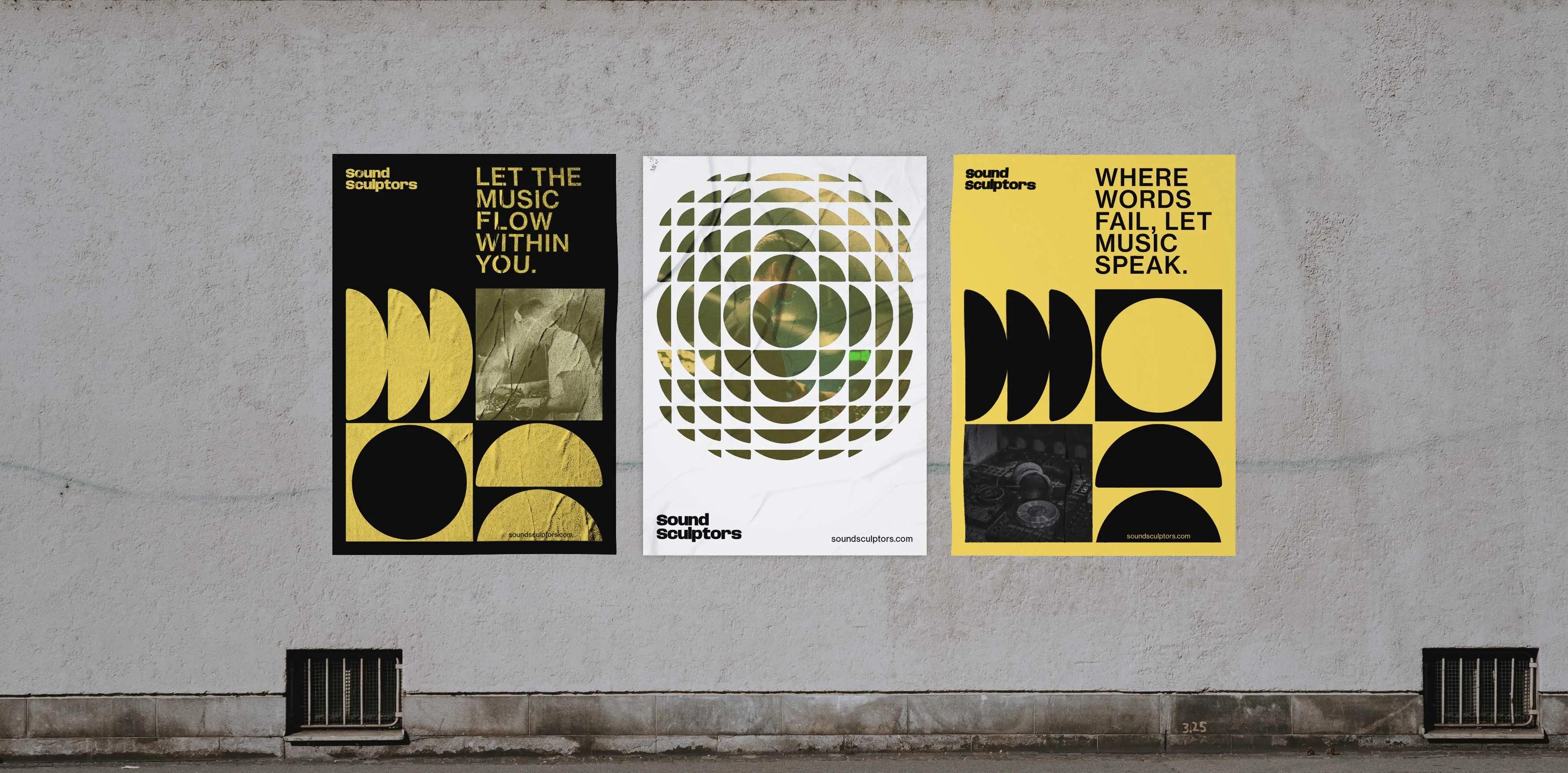A series of posters designed by me as a Graphic Designer for a school of music
